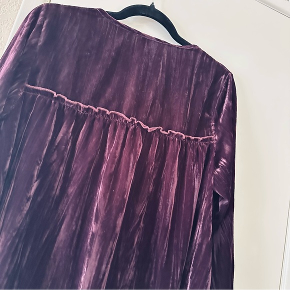Lapis Deep Purple Velvet Blouse Large - Picture 3 of 8
